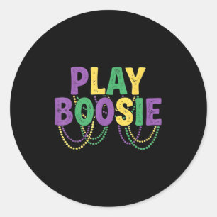 Play Boosie Beads Mardi Gras Classic Round Sticker