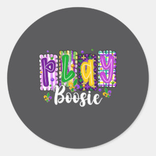 Play Boosie Mardi Gras Beads New Orleans Carnival Classic Round Sticker