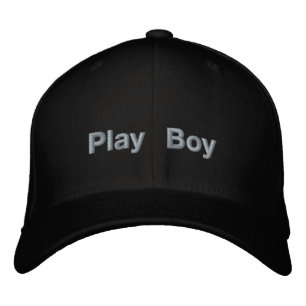 Play Boy Custom Lettering Black Flexfit Elegant Embroidered Hat