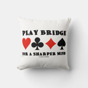 Play Bridge For A Sharper Mind Four Card Suits Cushion