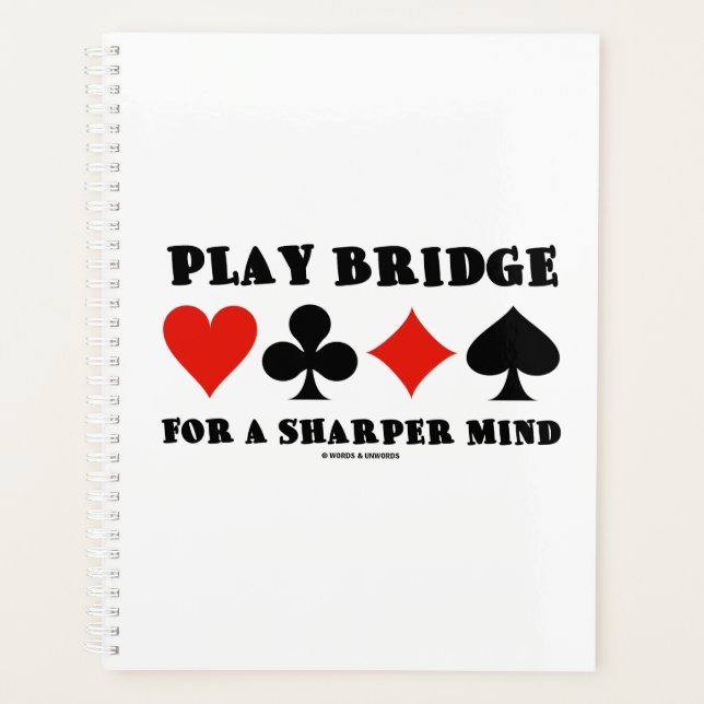 Play Bridge For A Sharper Mind Four Card Suits Planner (Front)