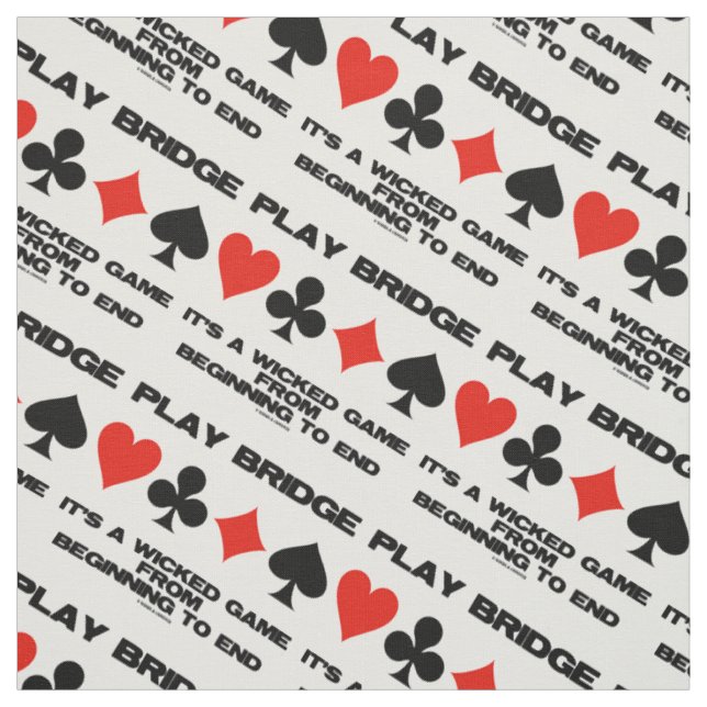 Play Bridge It's A Wicked Game Four Card Suits Fabric (Swatch)