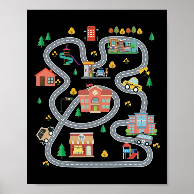 Play Cars On Dad&#; s Ck Mat Road Car Race Track F Poster (Front)