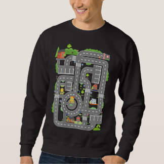 Play Cars On Dad's Back Play Mat Car Race Track Fa Sweatshirt