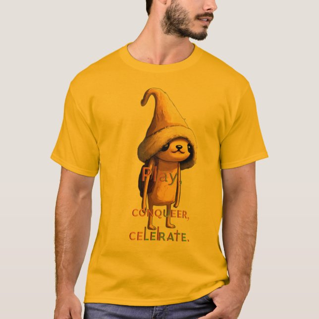 Play, Conquer, Celebrate: Jake the Dog in Style T-Shirt (Front)