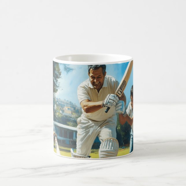 Play Cricket Digital Art Coffee Mug (Center)