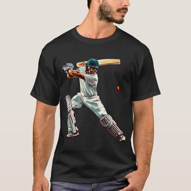 Play Cricket Digital Art T-Shirt (Front)