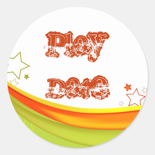 Play Date Classic Round Sticker (Front)