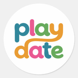 Play Date Colourful Logo Stickers