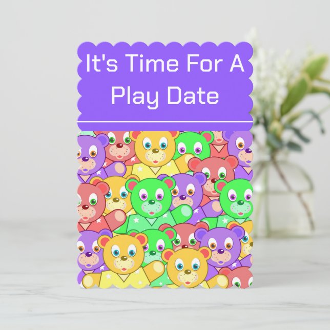 Play Date Invitations Template (Standing Front)
