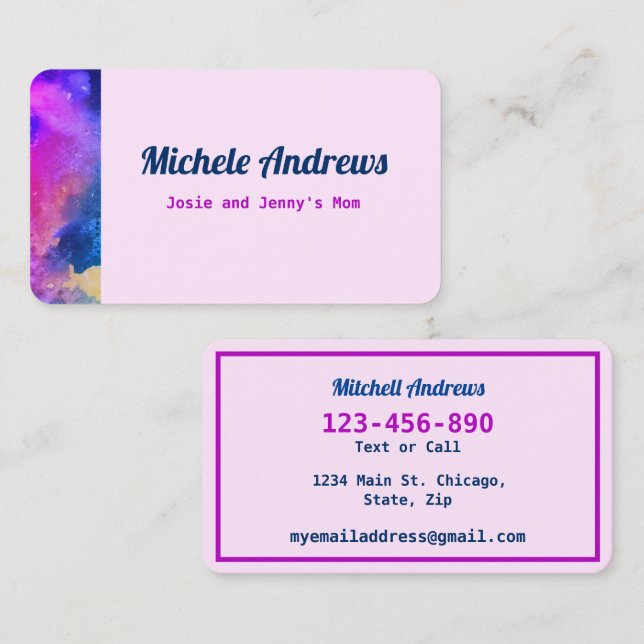 Play Date Mum Card Cards Colour Text (Front/Back)