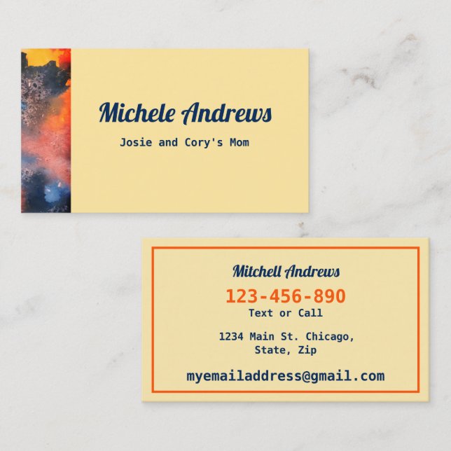 Play Date Mum Card Cards Colour Text (Front/Back)