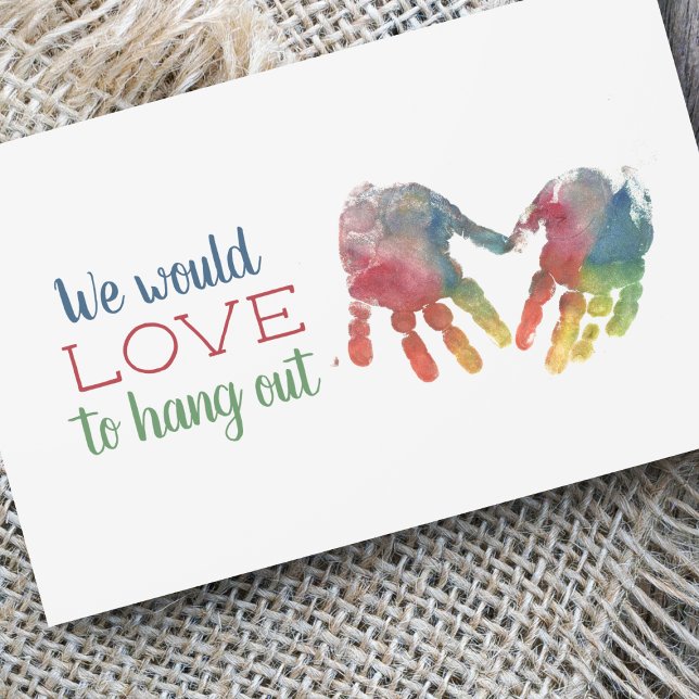 Play Date Rainbow Handprints Calling Card (Creator Uploaded)