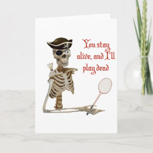 Play Dead Badminton Pirate Card