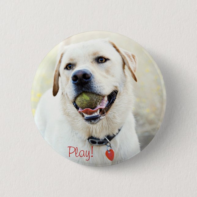 Play Dog 6 Cm Round Badge (Front)