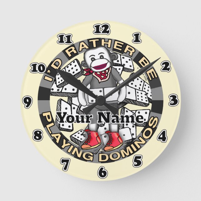 Play Dominos  ornament Round Clock (Front)