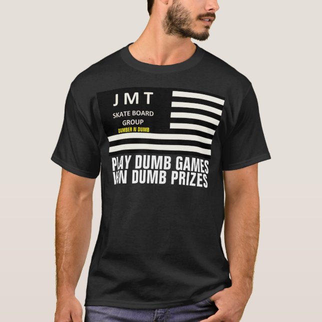 PLAY DUMB GAMES  Basic Dark T-Shirt (Front)