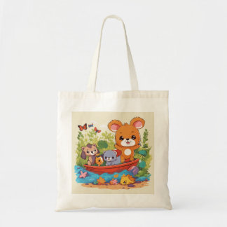 Play ful kids animal design  tote bag