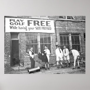 Play Golf Free Vintage Golf Humour Poster