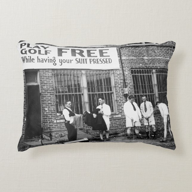 Play Golf Free (While Having Your Suit Pressed) Decorative Cushion (Front)