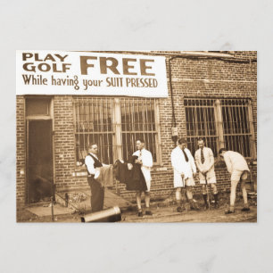 Play Golf Free (While Having Your Suit Pressed) Invitation