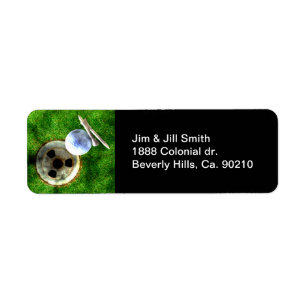 Play Golf Grunge Style Return Address Label
