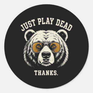 Play Government Agencyd Thanks Funny Gly Bear Classic Round Sticker