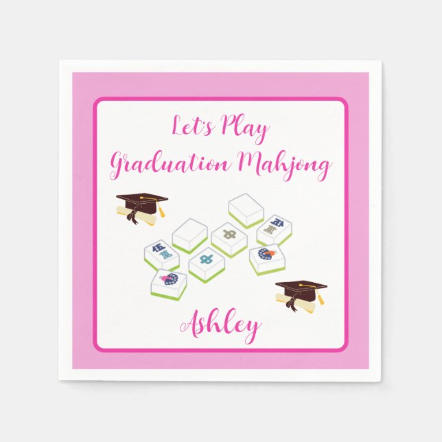Play Graduation Mahjong PERSONALIZE Napkin (Front)