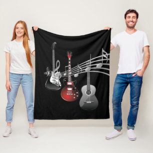 Play Guitar Fleece Blanket
