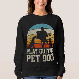 Play Guitars Pet Dog Retro Music Guitarist Animal Sweatshirt