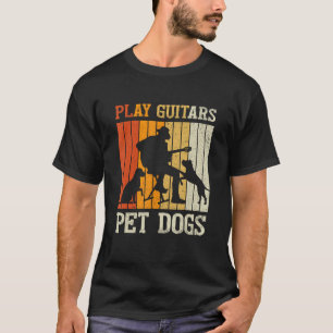 Play Guitars Pet Dog Retro Music Guitarist Animal T-Shirt