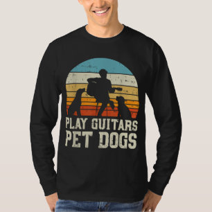 Play Guitars Pet Dog Retro Music Guitarist Animal T-Shirt