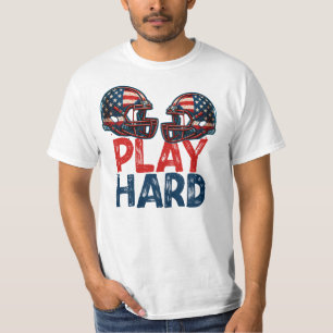 Play Hard American Football Helmet T-Shirt