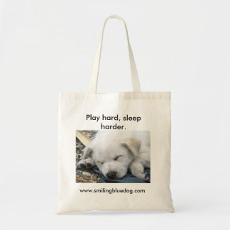 Play hard, sleep harder tote bag