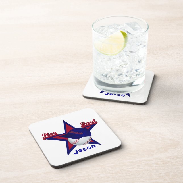 Play Hard Softball and Hat Coaster Set (Right Side)