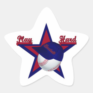 Play Hard Softball and Hat Star Sticker