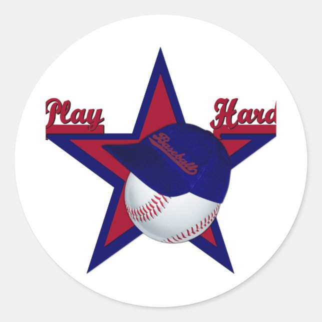 Play Hard Softball and Hat Sticker (Front)