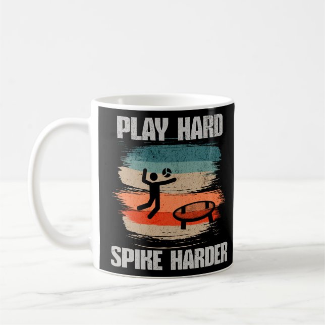 Play Hard Spike Harder Spikeball Coffee Mug (Left)