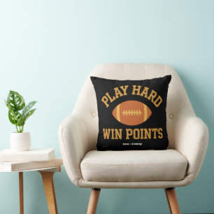 Play Hard, Win Points  Retro Game Day Sports  Cushion