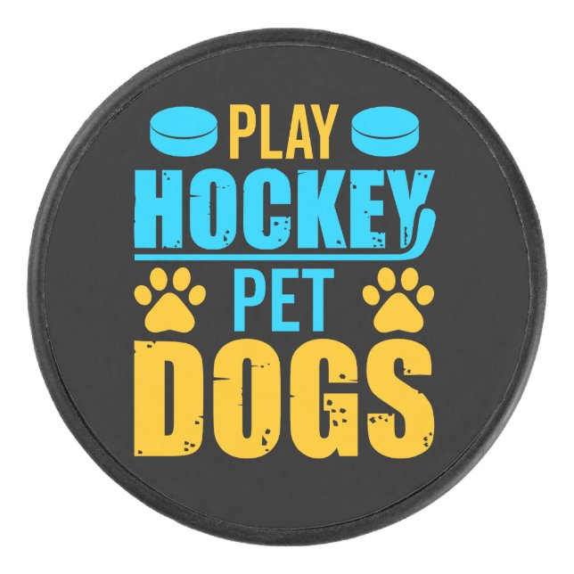 Play Hockey Pet Dogs  Hockey Puck (Front)