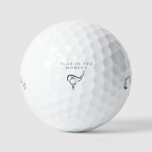 'Play In The Moment' Mindfulness Calm Focus Gift Golf Balls