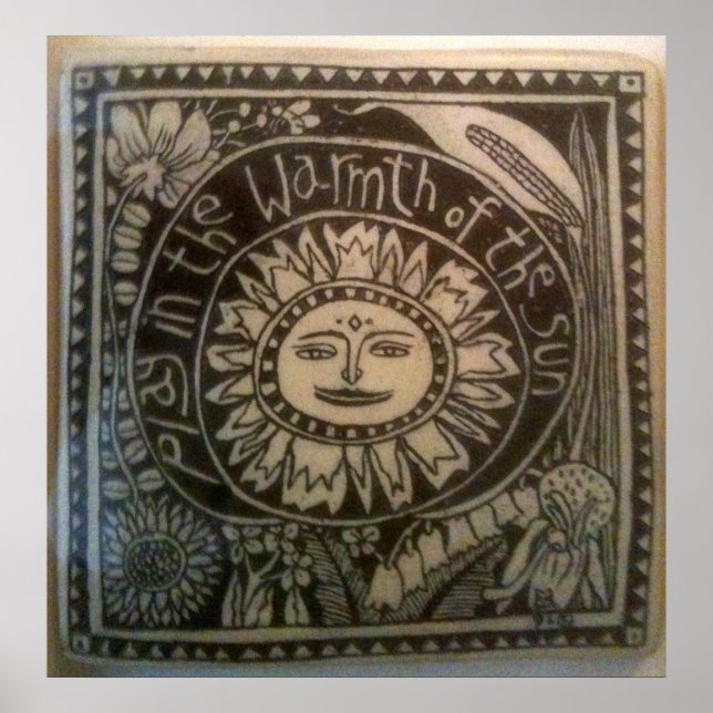 play in the warmth of the sun ceramic tile poster (Front)