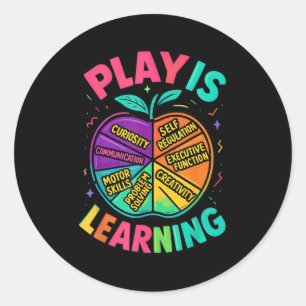 Play Is Learning Colourful Teacher Education Classic Round Sticker