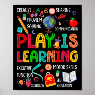 Play Is Learning Kindergarten Preschool Teacher Li Poster