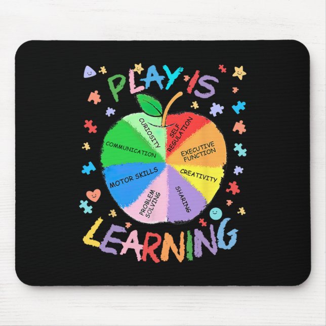 Play Is Learning Special Education Autism Awarenes Mouse Pad (Front)