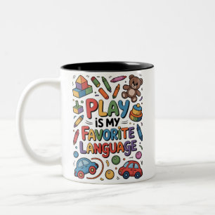 Play Is My Favourite Language Two-Tone Coffee Mug