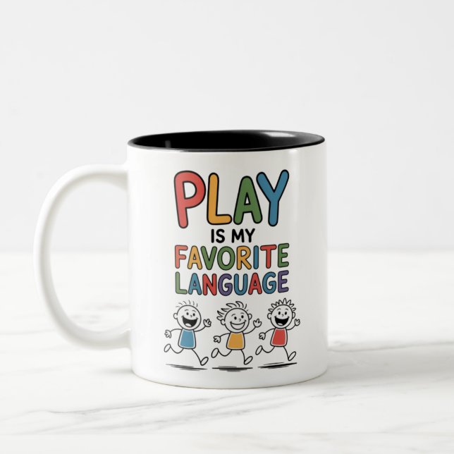 Play Is My Favourite Language Two-Tone Coffee Mug (Left)