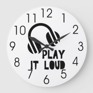 Play It Loud Headphones Large Clock