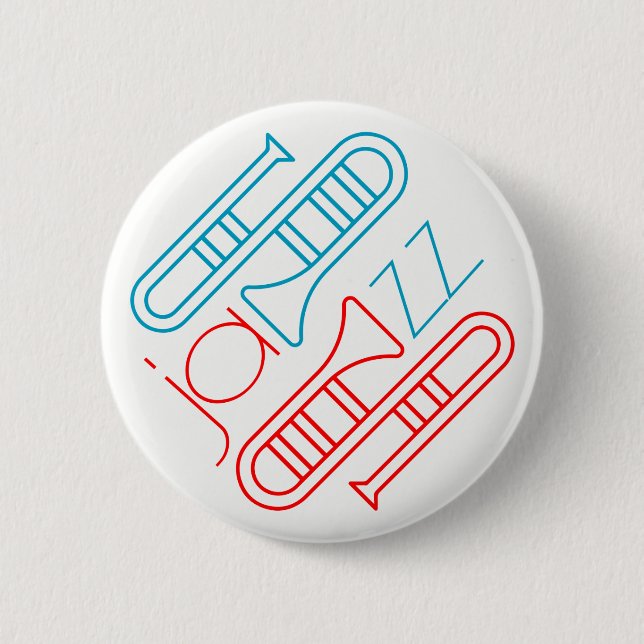 Play jazz 6 cm round badge (Front)