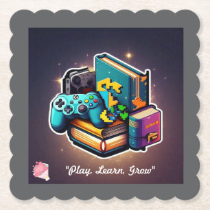 "Play. Learn. Achieve." Paper Coaster